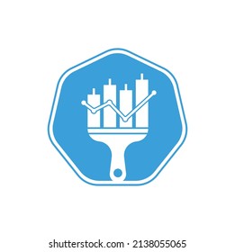 Paint finance logo design vector. Stats paint vector logo design template. 
