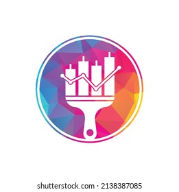 Dibujar el vector de diseño del logotipo de finanzas. Las estadísticas pintan la plantilla de diseño del logotipo vectorial. 