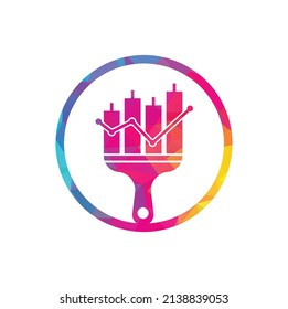 Dibujar el vector de diseño del logotipo de finanzas. Las estadísticas pintan la plantilla de diseño del logotipo vectorial. Concepto de diseño del logotipo financiero y contable.