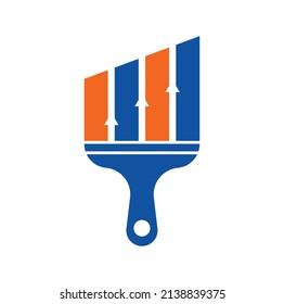 Dibujar el vector de diseño del logotipo de finanzas. Las estadísticas pintan la plantilla de diseño del logotipo vectorial. Concepto de diseño del logotipo financiero y contable.
