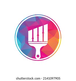 Paint finance logo design vector. Stats paint vector logo design template. Finance and accounting logo design concept.