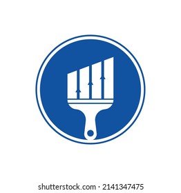 Paint finance logo design vector. Stats paint vector logo design template. Finance and accounting logo design concept.