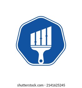 Dibujar el vector de diseño del logotipo de finanzas. Las estadísticas pintan la plantilla de diseño del logotipo vectorial. Concepto de diseño del logotipo financiero y contable.