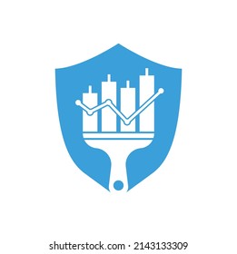 Paint finance logo design vector. Stats paint vector logo design template. 