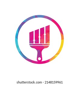 Paint finance logo design vector. Stats paint vector logo design template. Finance and accounting logo design concept.	