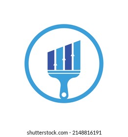 Paint finance logo design vector. Stats paint vector logo design template. Finance and accounting logo design concept.	