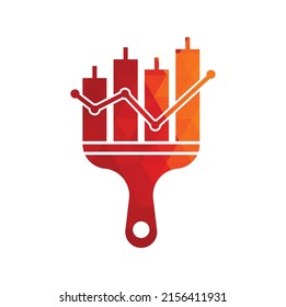Paint finance logo design vector. Stats paint vector logo design template. Finance and accounting logo design concept.	