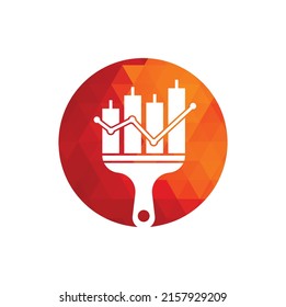 Dibujar el vector de diseño del logotipo de finanzas. Las estadísticas pintan la plantilla de diseño del logotipo vectorial. Concepto de diseño del logotipo financiero y contable.	