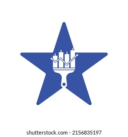 Paint finance star shape concept logo design vector. Stats paint vector logo design template.