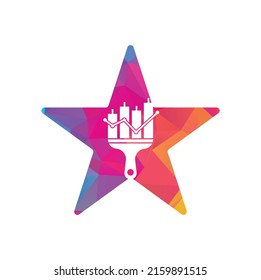 Paint finance star shape concept logo design vector. Stats paint vector logo design template.