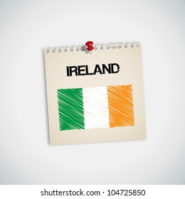 Paint Flag of Republic of Ireland Note Paper Vector