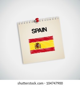 Paint Flag of Spain Note Paper Vector