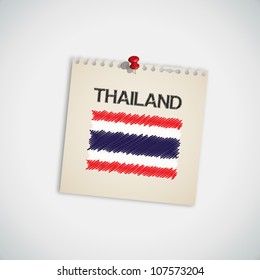Paint Flag of Thailand Note Paper Vector