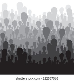 Paint flows gray colors. Drops are removed and become paler. Seamless background bizarre forms