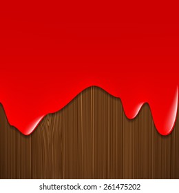The paint flows through the wooden surface. Vector image.