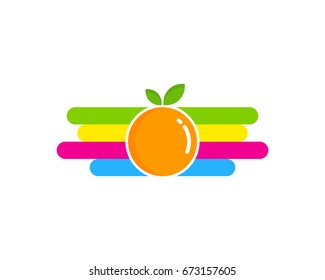 Paint Fruit Icon Logo Design Element