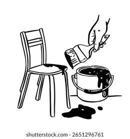 paint for furniture monochrome simple vector