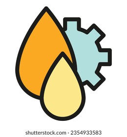 Paint gear icon outline vector. Edit tool. Data interface color flat