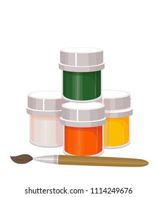 Paint, Gouache, Jar, Dye, Vector