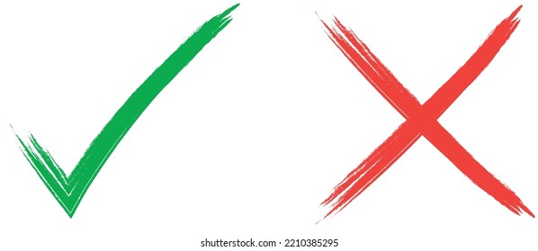 paint green tick and red cross mark