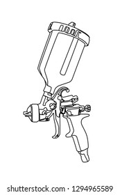 paint gun contour vector illustration