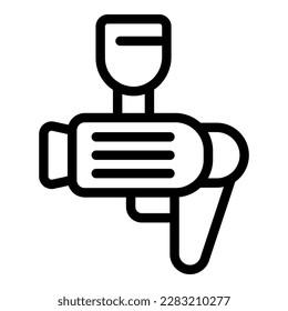 Dibujar vector de contorno de icono de pistola. Pulverización de coches. Vehículo de neumáticos
