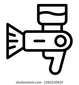 Dibujar vector de contorno de icono de pistola. Pulverización de coches. Servicio automático