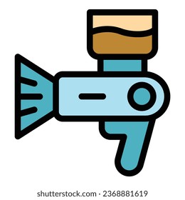 Paint gun icon outline vector. Car spray. Auto service color flat