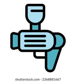 Dibujar vector de contorno de icono de pistola. Pulverización de coches. Color plano del vehículo neumático