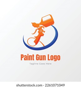 paint gun logo design template