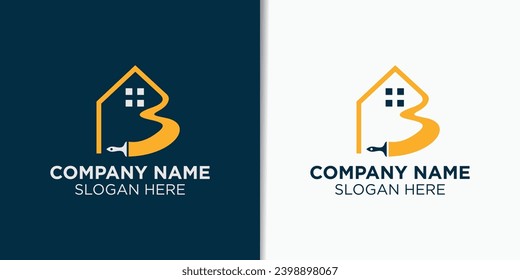paint and home logo design concept, construction logo inspiration