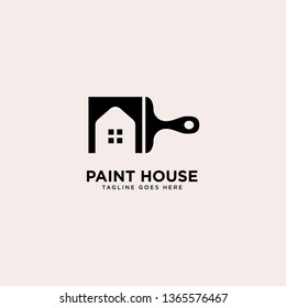 paint home logo simple line logo template vector illustration - Vector