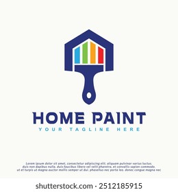 Paint house brush logo vector icon design template