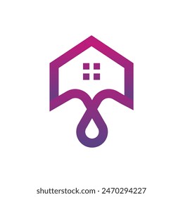 Paint with house design element vector idea with creative concept