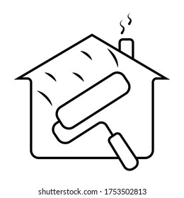 ilustración vectorial de icono de casa de pintura
