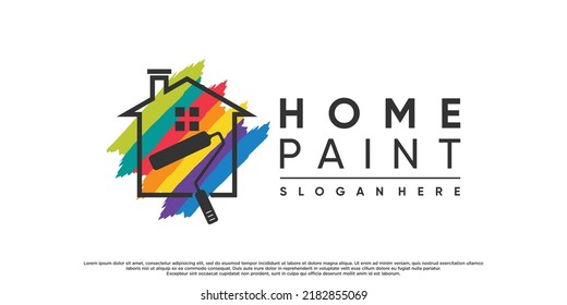 Paint House Logo Design Brush Element Stock Vector (Royalty Free ...