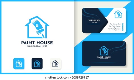 paint house logo design and business card svg
