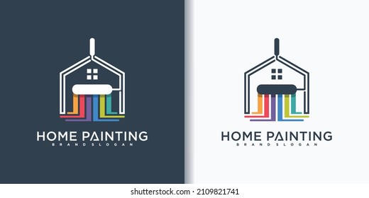 Paint house logo design for business and construction Premium Vector part 1