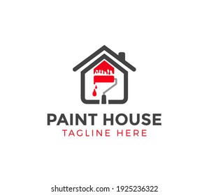 paint house logo design, icon, symbol, vector, template