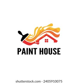 Paint house logo design icon element vector with modern style