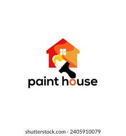 Paint house logo design icon element vector with modern style