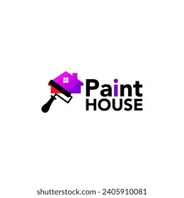 Paint house logo design icon element vector with modern style