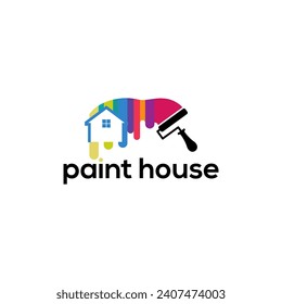 Diseñar el logotipo de la casa de pintura Icono Vector de elementos con estilo moderno