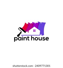 Diseñar el logotipo de la casa de pintura Icono Vector de elementos con estilo moderno