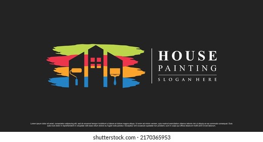 Paint house logo design inspiration with creative element Premium Vector