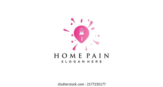Paint house  logo design renovation icon, painting services icon,full color and unique Premium Vector