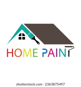 Paint house logo design template illustration