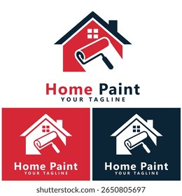 Plantilla de diseño de logotipo de la casa de pintura
