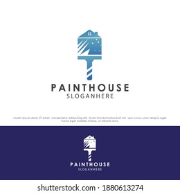 paint house logo design vector