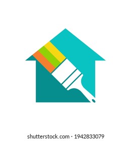 Paint House logo design vector illustration, Creative Paint logo design concept template, symbols icons